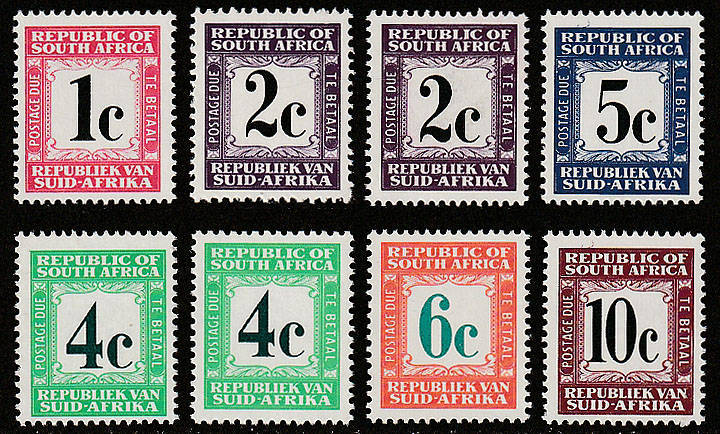 UNION 1969-71 POSTAGE DUES HARRISON PAPER SET INCL BOTH PERFS 2c AND 4c V F MNH SACC 56H-61H R2000