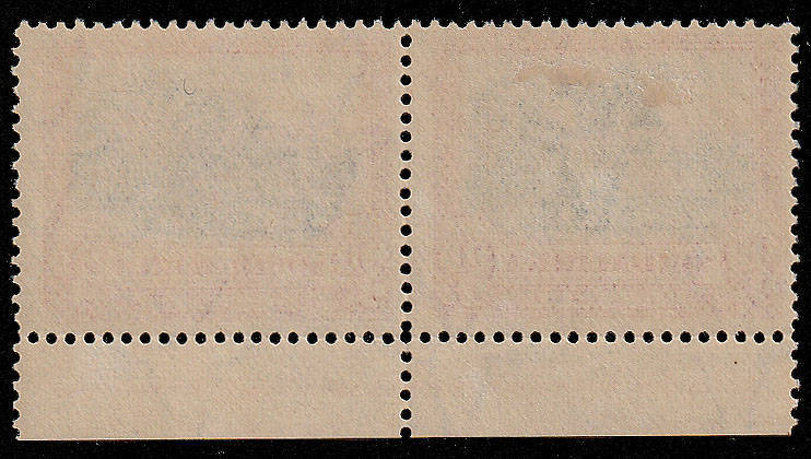 UNION 1927 LONDON PRTGS 3d PERF 14 X 13½ DOWN IMPRINT PAIR VERY FINE MINT. SACC 34a R4500