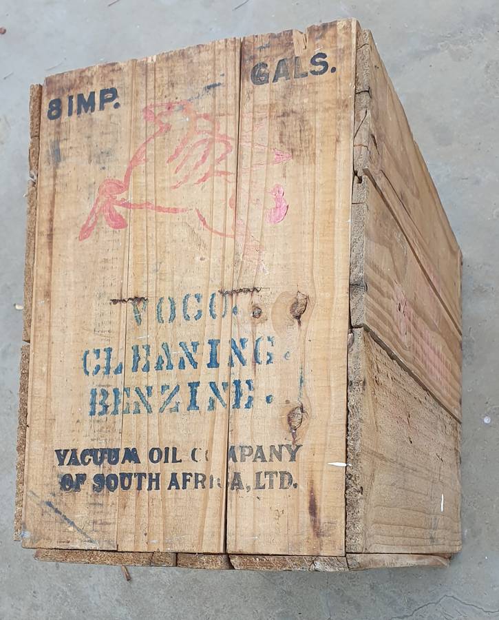 Vintage wooden MOBIL oil crate as per photos
