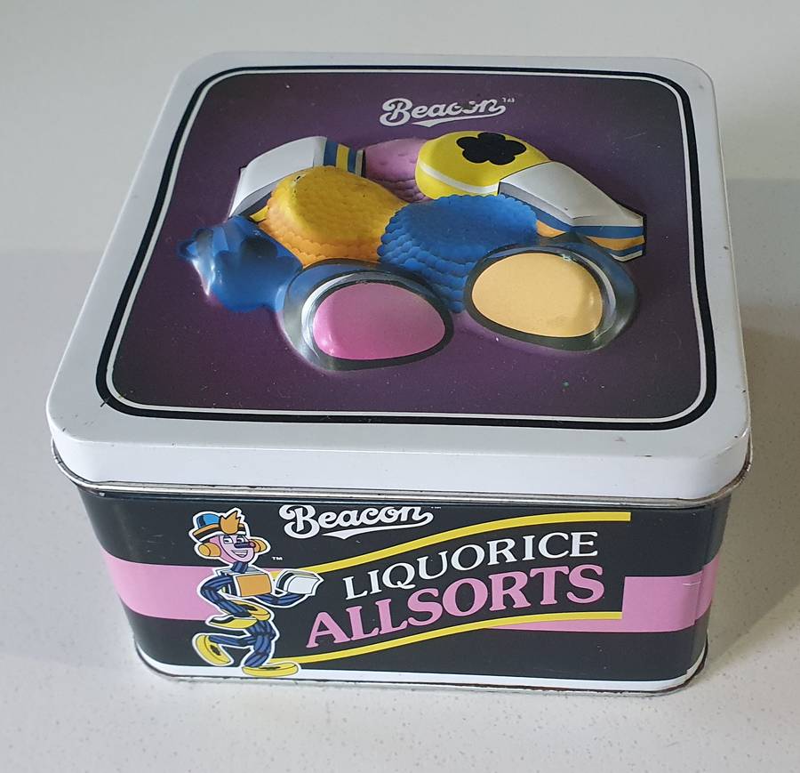 BEACON LIQOURICE ALLSORTS tin as per photos