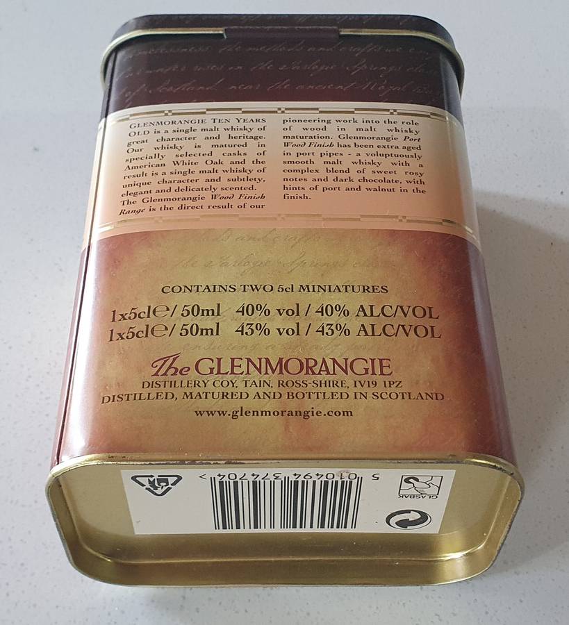 GLENMORANGIE Scotch Whisky tin as per photos
