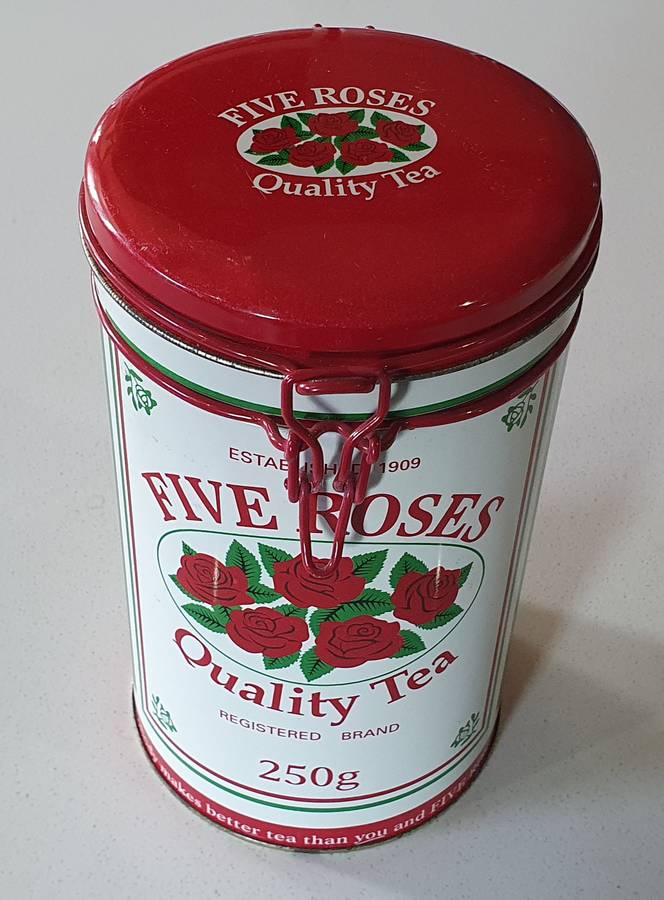FIVE ROSES tea tin as per photos