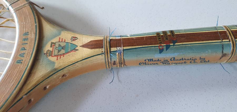 Vintage RAPIER - Oliver Racket Company, Australia - wood tennis racket as per photo.