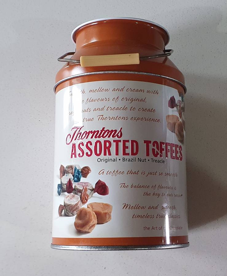 ASSORTED TOFFEES tin as per photos