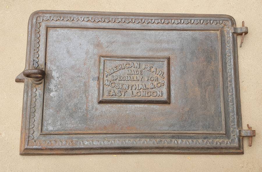 Vintage cast iron oven door as per photo
