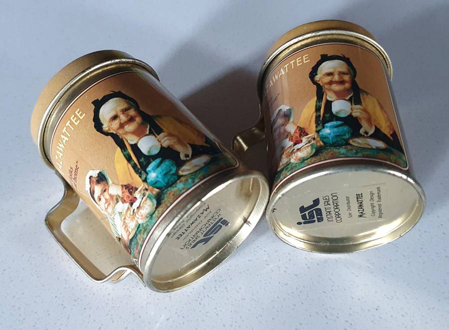 SALT and PEPPER tin set - as per photo