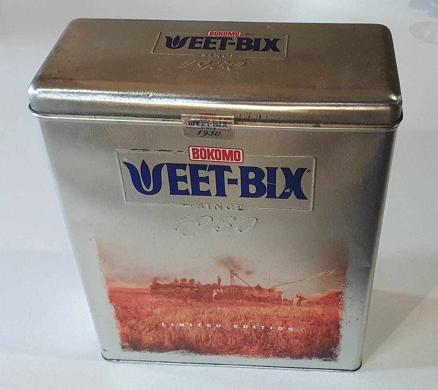 BOKOMO WEETBIX tin as per photo.