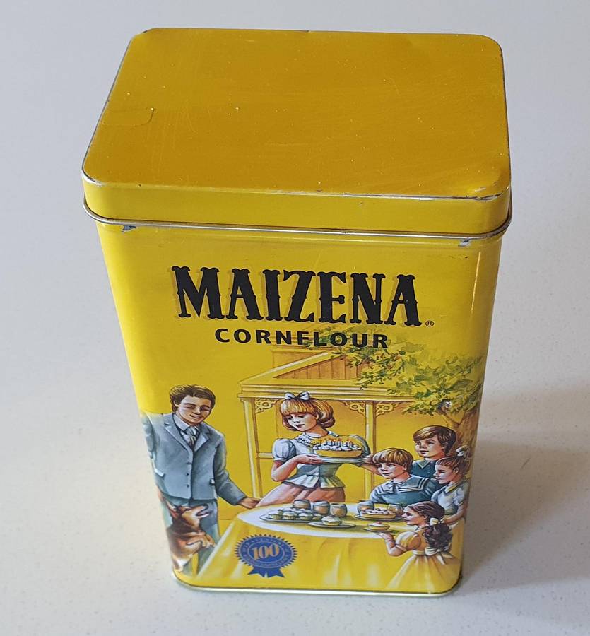 Maizena cornflour tin as per photo.