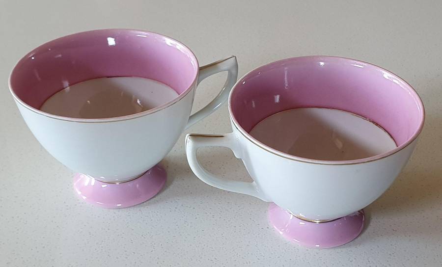 Two vintage pink Princess cups as per photos