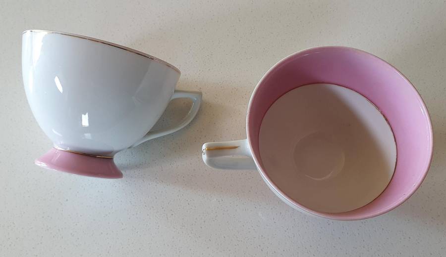 Two vintage pink Princess cups as per photos