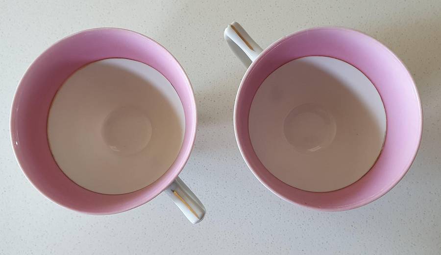 Two vintage pink Princess cups as per photos