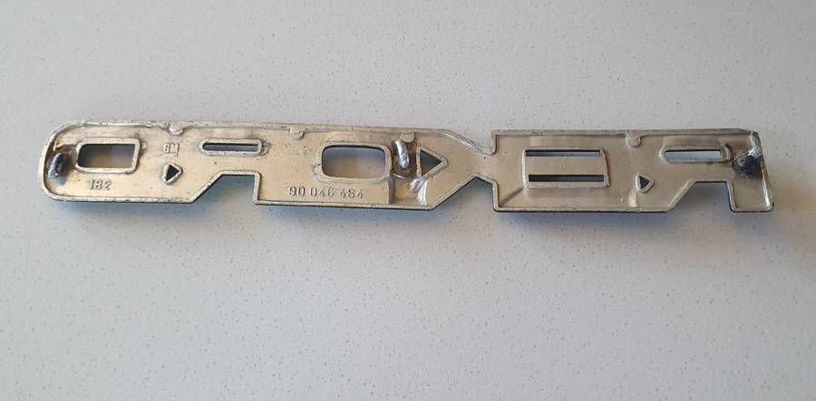 Vintage OPEL RECORD metal car badge as per photo