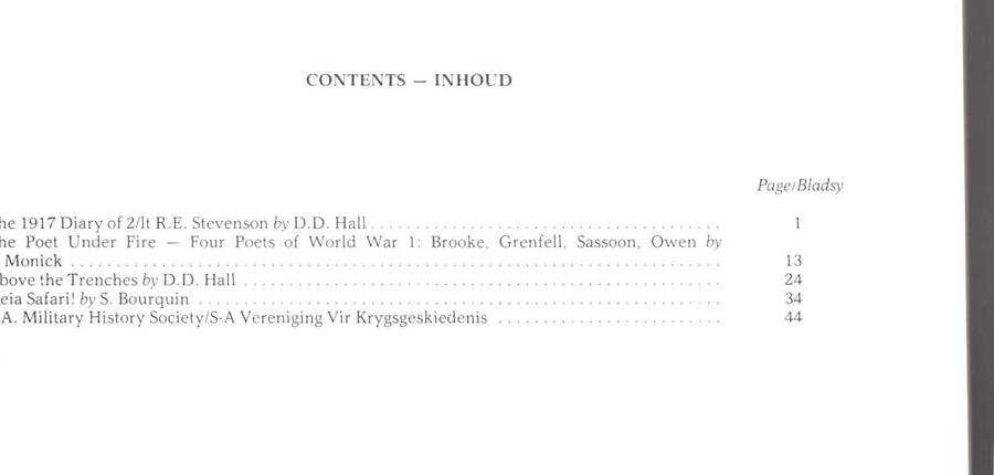 Military History Journal / Krygshistoriese Tydskrif, The 1917 Diary of 2/lt R.E. Stevenson, etc..