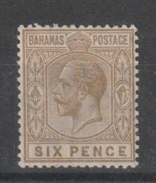 Bahamas 1912 KGV 6d with malformed E flaw fine mint
