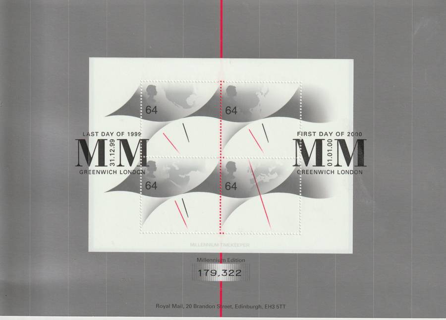 Great Britain 1999 Millennium Miniature Sheet Presentation folder with card