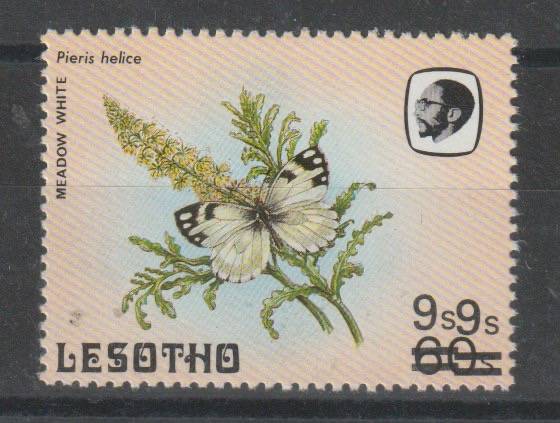 Lesotho 1986/88 Butterfly 9s on 9s double surcharge unmounted mint