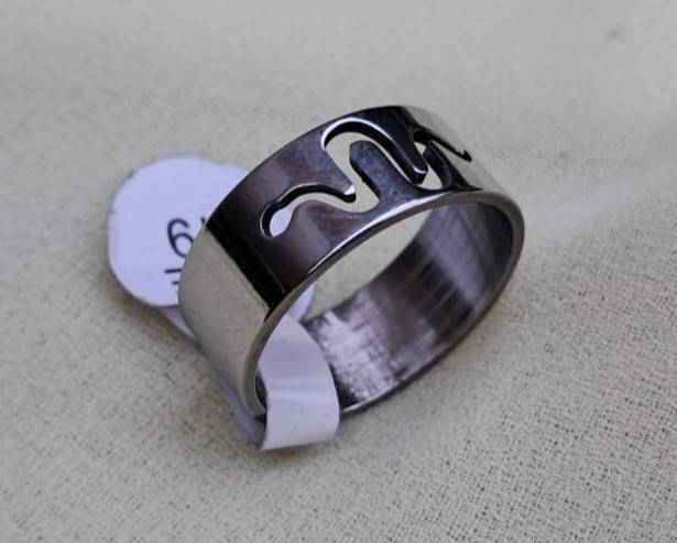Silver Stainless Steel Snake Ring Size 19