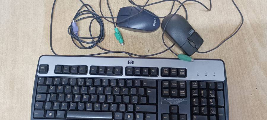 PS2 Keyboard and ball mouse x 2