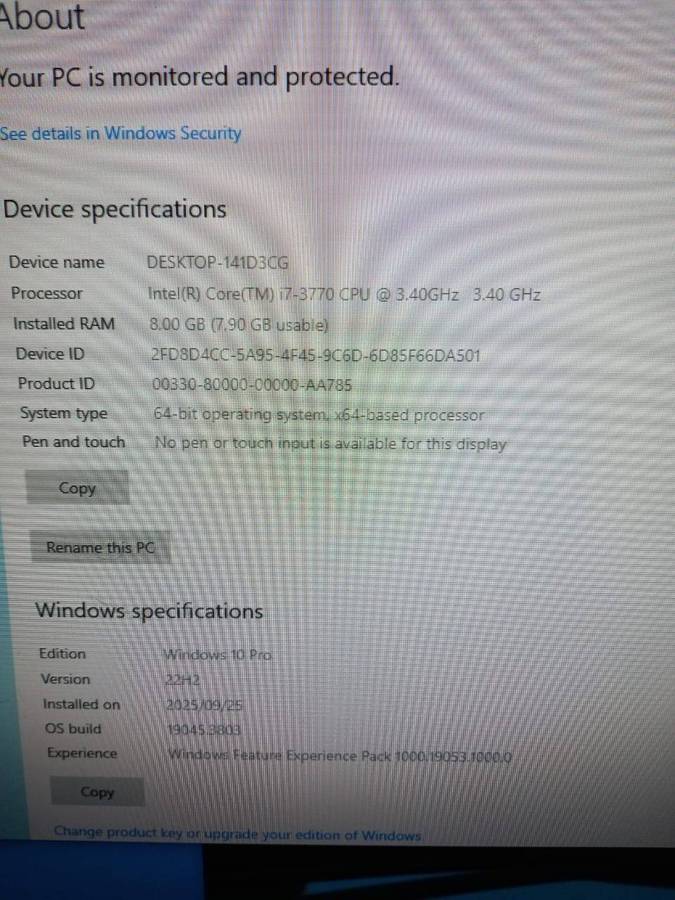 i7 Computer tower  and monitor