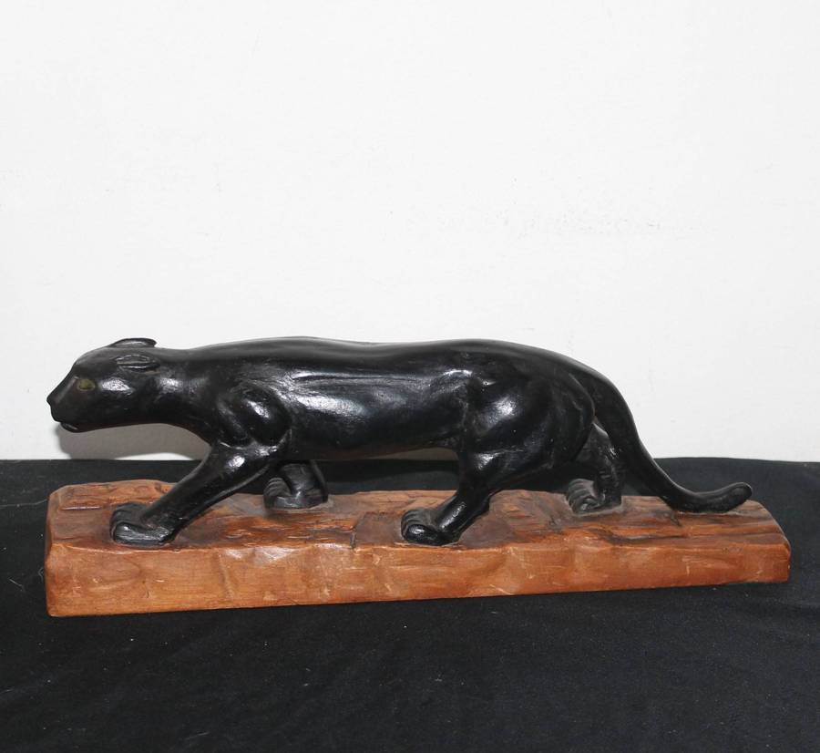 Carved Wooden Panther