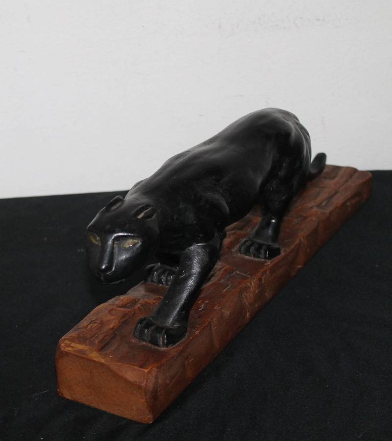 Carved Wooden Panther