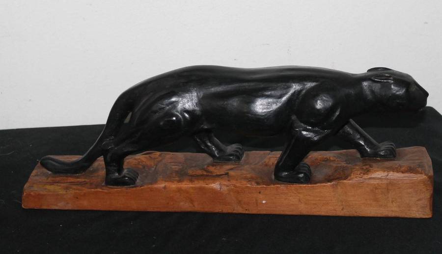 Carved Wooden Panther