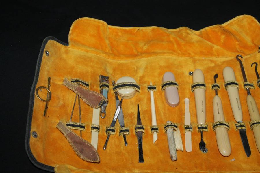 Vintage French Ivory Manicure Set