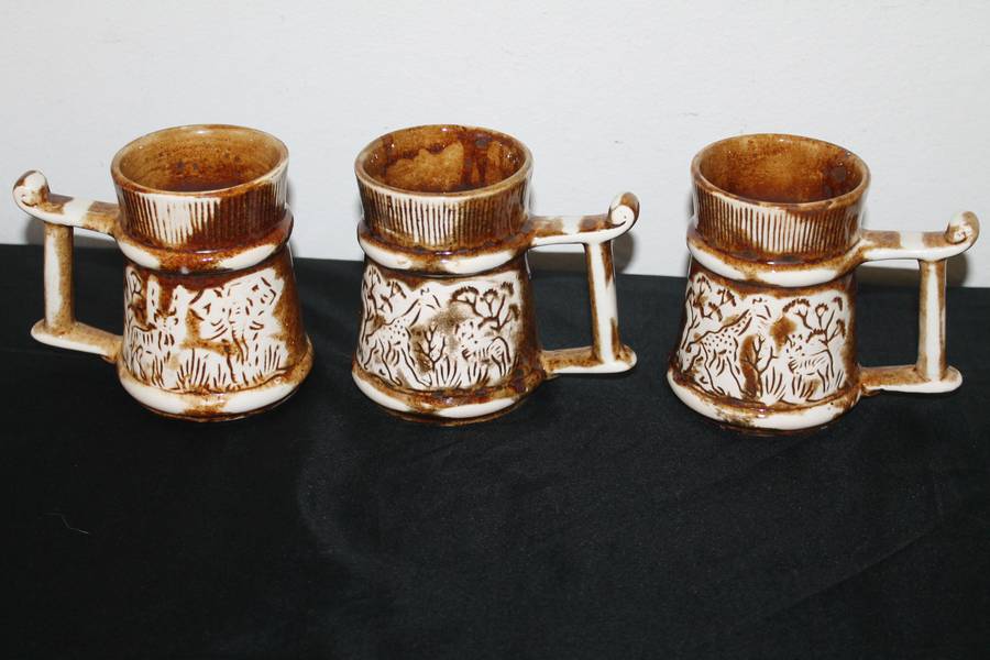 Vintage Crescent 6 Coffee Mugs (Kruger Park Theme)