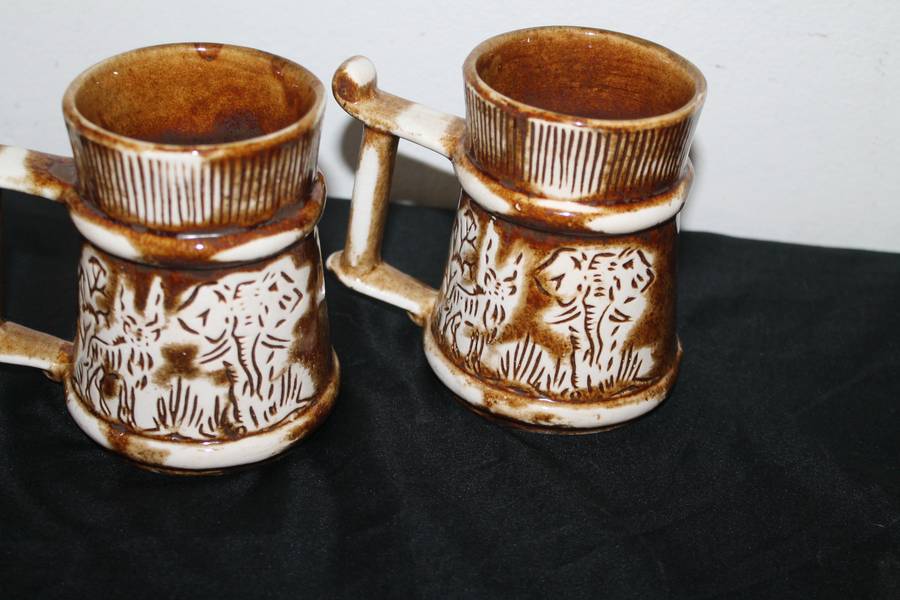Vintage Crescent 6 Coffee Mugs (Kruger Park Theme)