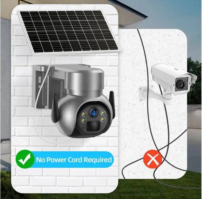 Andowl 4G Sim Card Solar Security Camera 5MP 1080P Color Night Vision & 8GB SD Card