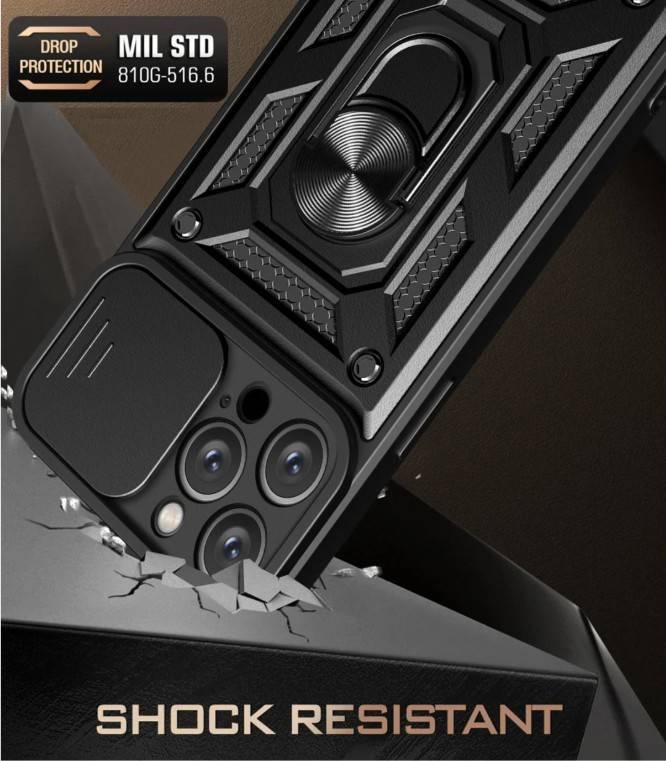 iPhone 14 Pro Phone Case with Built-in Ring Kickstand