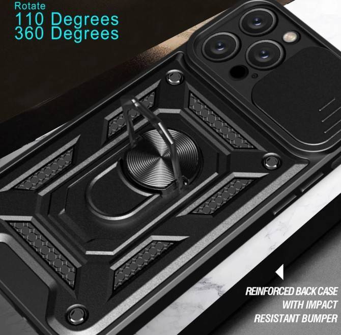 iPhone 14 Pro Phone Case with Built-in Ring Kickstand