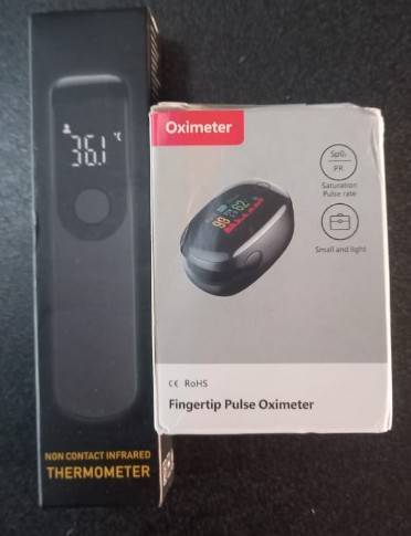 Digital Infrared Forehead Thermometer plus Fingertip Oximeter