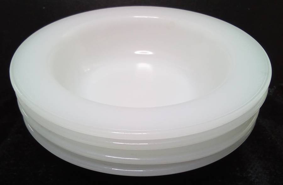 Four lovely white milk glass bowls