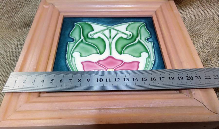 Stunning set of framed art nouveau style tiles