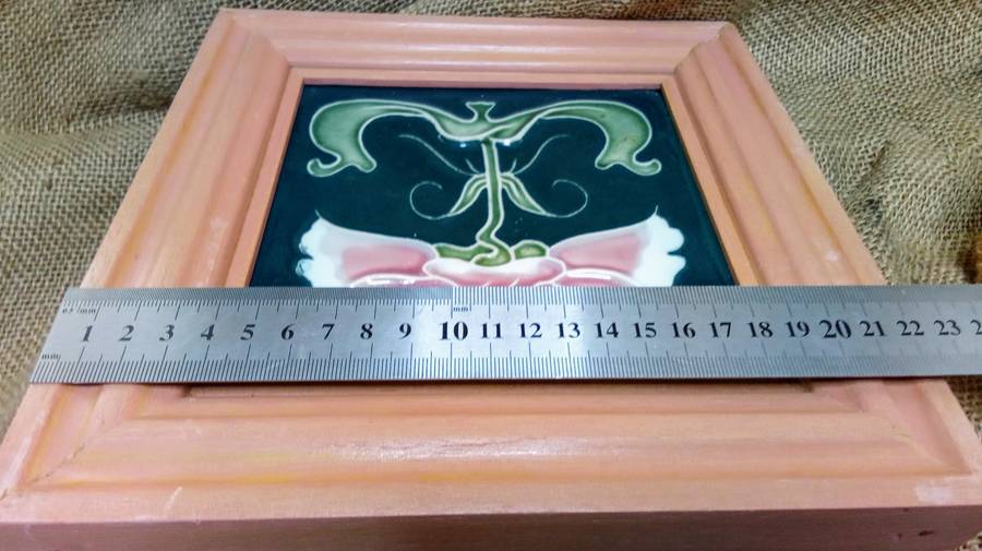 Stunning set of framed art nouveau style tiles