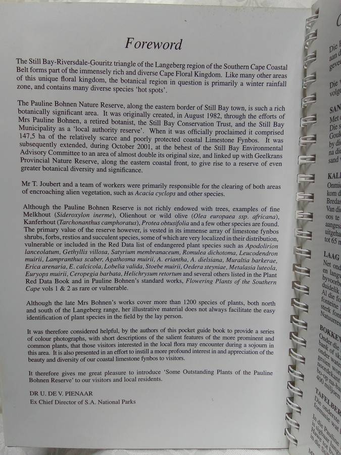 Pauline Bohnen Nature reserve Photographic guide (Stillbay area)