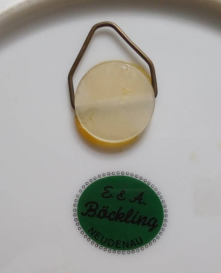 Gorgeous E&A Böckling Neudenau hand painted wall plate with lovely embossed edge