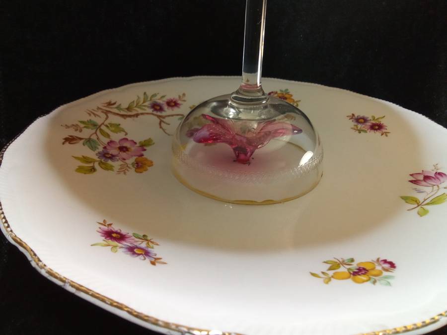 Loving this special item! Cake stand built out of vintage items.