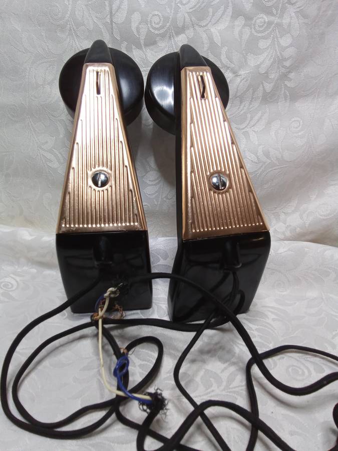 Two vintage Belphone echo sound powered handsets