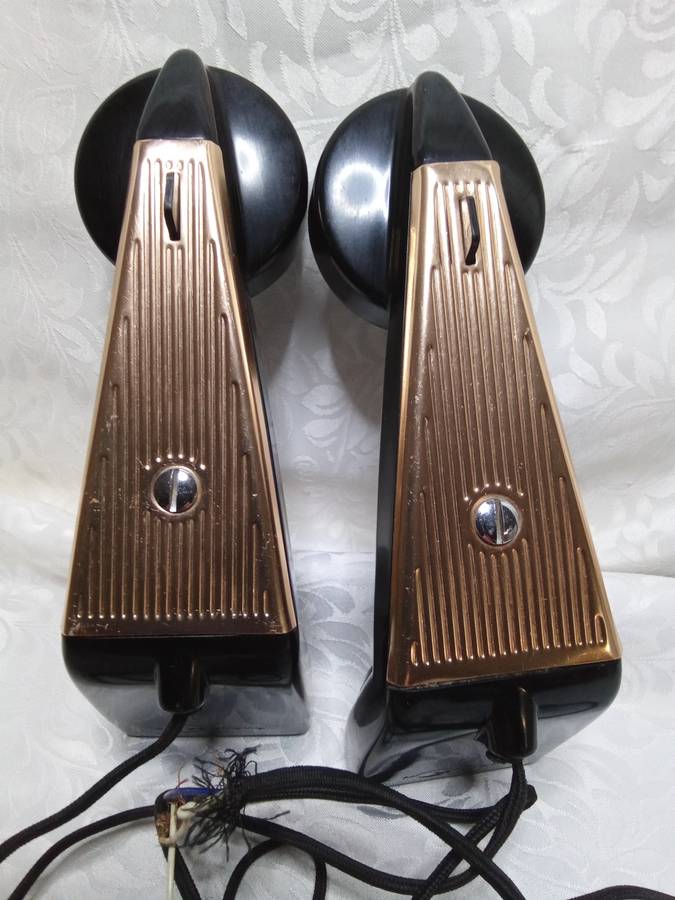 Two vintage Belphone echo sound powered handsets
