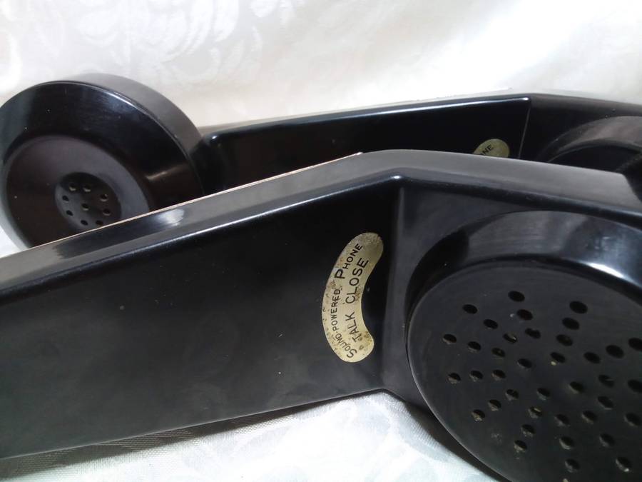 Two vintage Belphone echo sound powered handsets
