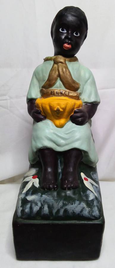 Vintage mission money box - Hand painted plaster - Belgium - 1950-1959