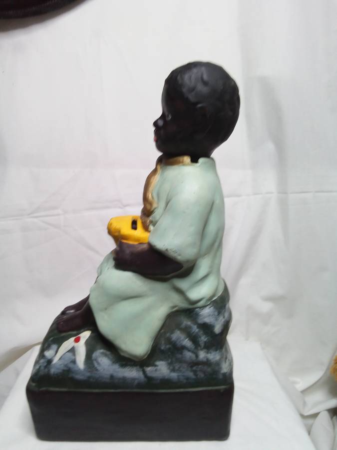 Vintage mission money box - Hand painted plaster - Belgium - 1950-1959