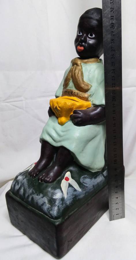 Vintage mission money box - Hand painted plaster - Belgium - 1950-1959