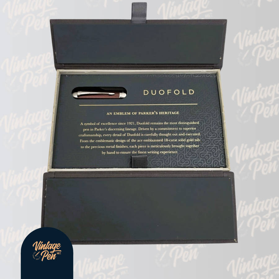 Parker Duofold Prestige Burgundy Chevron Fountain Pen