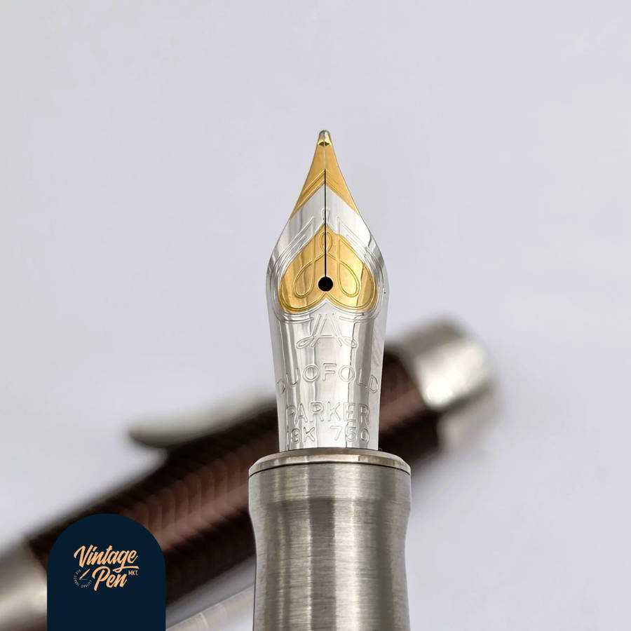 Parker Duofold Prestige Burgundy Chevron Fountain Pen