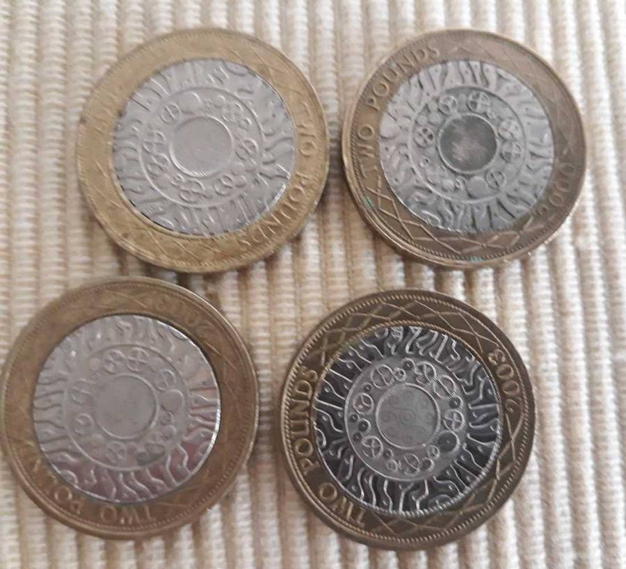 UK Pounds- 1 Pound, 2 Pounds