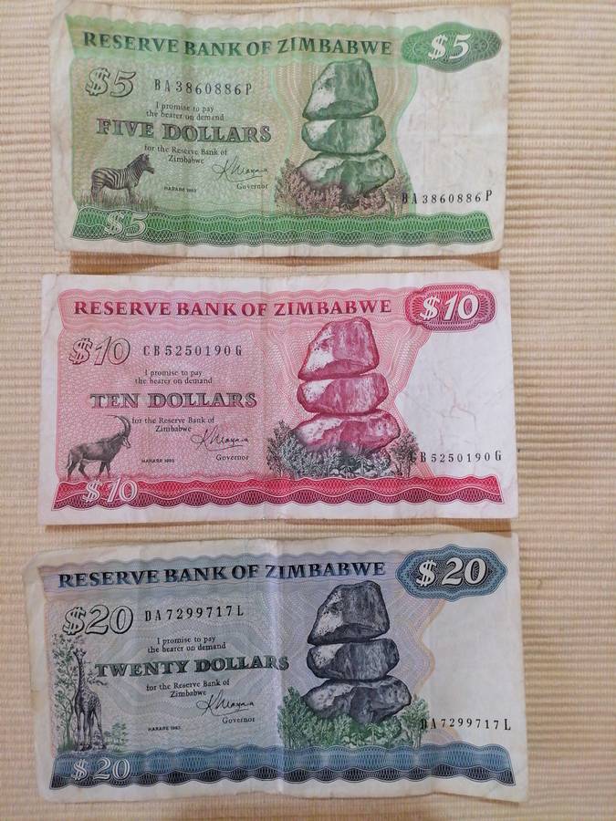 Zimbabwe Dollars 1983 - Bird Watermark