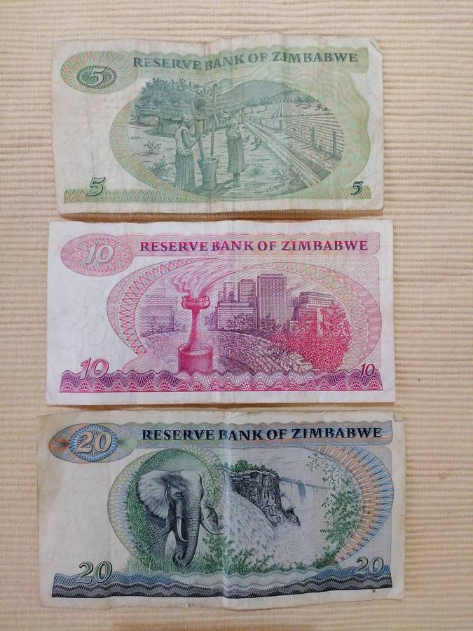 Zimbabwe Dollars 1983 - Bird Watermark